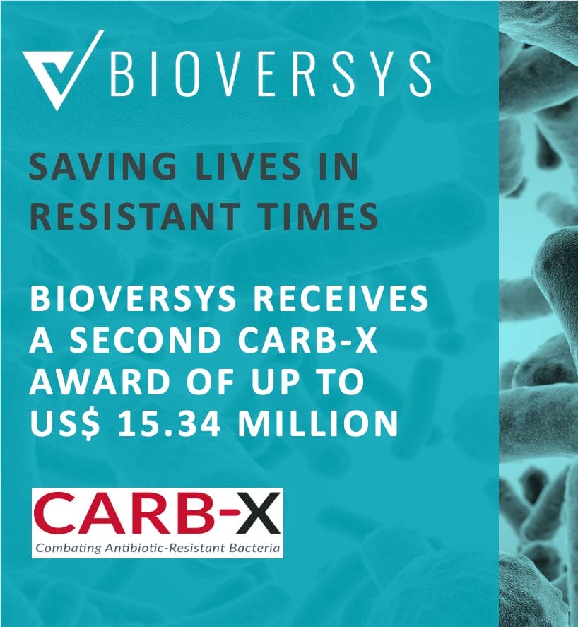 Bioversys receives Carb-x award